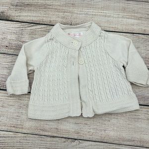 Cherokee Cream Knit Cardigan Size Newborn